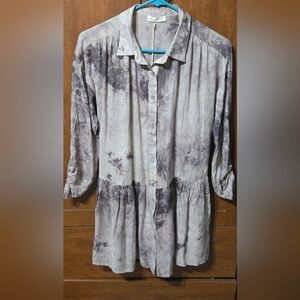 Lovestitch Gray Cosmic Tie-Dye Women's Top
